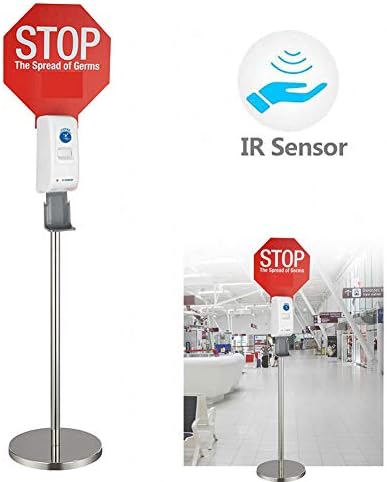 HBIAO Soap Dispenser, Vertical Mobile Automatic Induction Hands-Free sterilizer Bracket Medical Sanitation Public Places,Soap Liquid