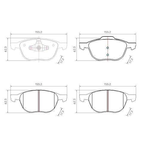 Image of HUSCH D1044 Front Ceramic Brake Pads Kit Fit For Ford Escape 2013-2019, For Transit Connect 2014, For Mazda 3 2004-2013, For Volvo C40 2004-2011