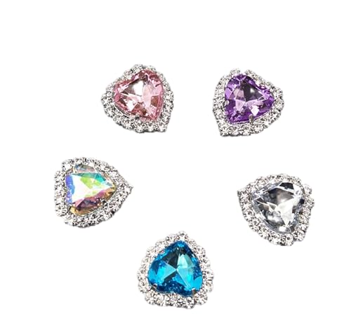 LUMoony Cordones Charms 10 piezas 5 colores cordones Charms con strass zapato colorido hebilla DIY brillante zapatillas zapatillas clip clip zapatos accesorios hebillas para zapatos con joyas