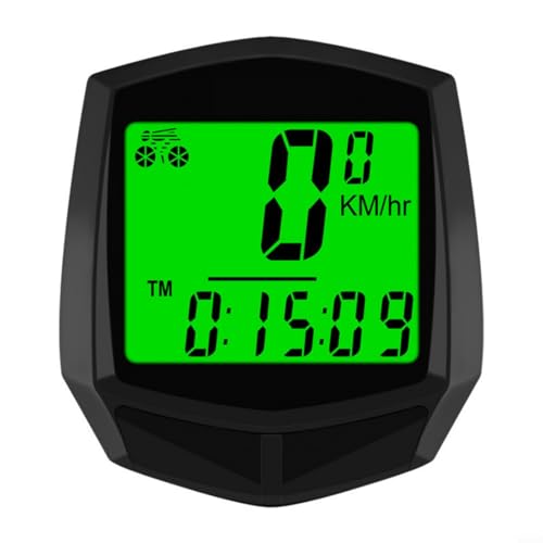 Zeroupshop Velocímetro multifunción para bicicleta con pantalla LCD, odómetro de ciclismo ABS impermeable, para seguimiento de distancia y tiempo, compacto 44x49mm negro (negro)