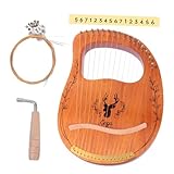 Arpa de lira: cuando se tira de la cuerda, la vibración entra directamente en el reflejo de resonancia en el cuerpo para lograr un efecto de sustain más prolongado y una calidad de sonido, arpa de lira de estilo antiguo