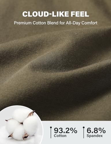 Arjen Kroos Men's Anti Ride-Up Trunks Underwear Breathable Cotton Boxer Briefs with 1.57" Plush Waistband4