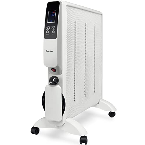 Grunkel - Radiador de Mica Digital de rapida convección y difusor de calor RMC-2000DG - 2000W - 2 niveles de potencia. Termostato regulable. Rápido calentamiento aumenta la temperatura de inmediato.