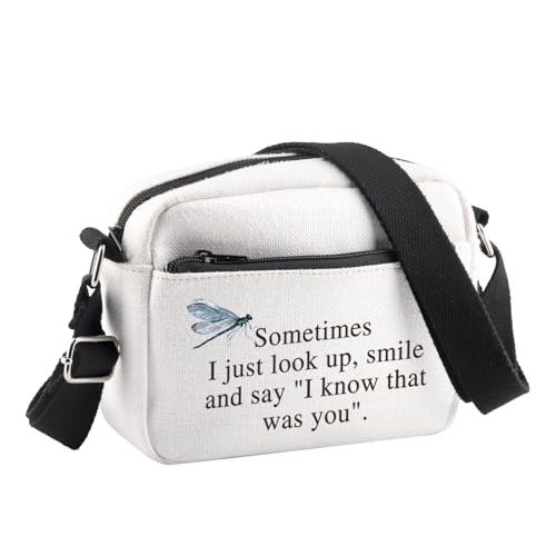 BDPWSS Dragonfly Crossbody Bag Dragonfly Memorial Gift Sometimes I Just Look Up Smile And Say I Know That Was You Sympathy