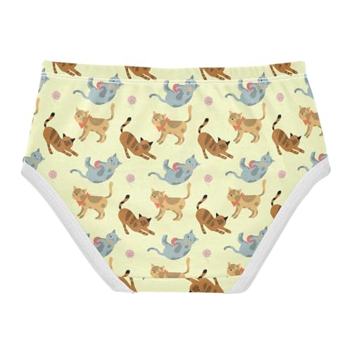 Girls' Underwear Woolly Ball Cat Cotton Stretch Comfort Toddler Panties2