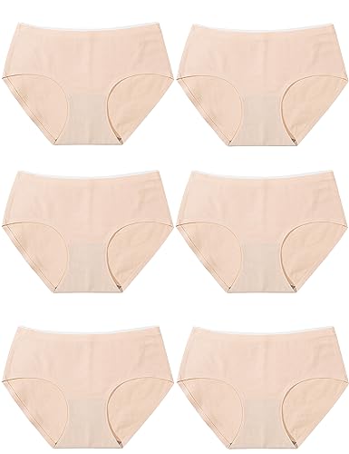Kiench Teen Girls Underwear Cotton Seamless No Show Panties Briefs Tagless Pack of 6