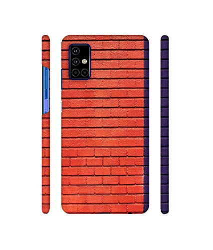 Image of Amazon Brand - Solimo Plastic Designer Red and Purple Brick 3D Printed Hard Back Case Mobile Cover for Samsung Galaxy M51
