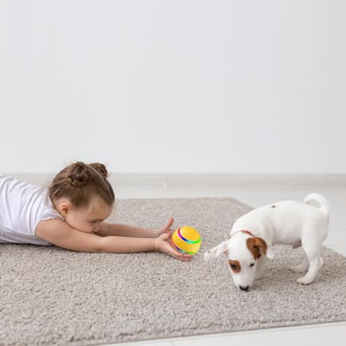Yellow LED Remote Bouncy Balls for Dogs – Interactive Dog Toys, Ball Puppy Toys for Active Pets | Smart Chase Pet Toy Ball for Dog and Cat