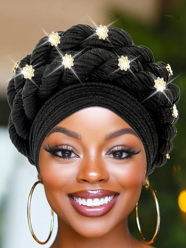 Urieo Turban Head Wrap African Turban Headwear for Women4
