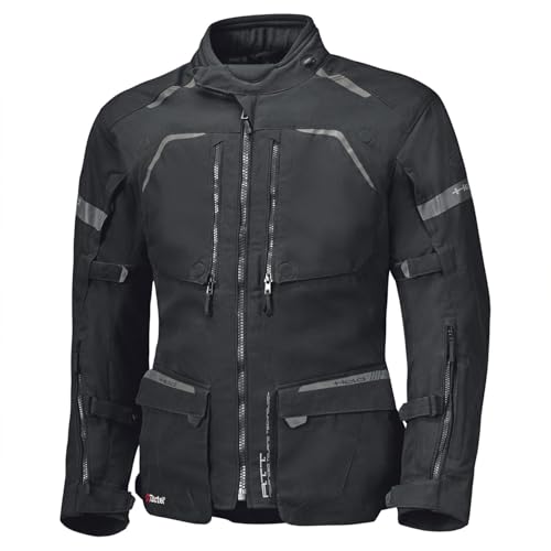 Held Tridale Top – Chaqueta de moto para hombre – Chaqueta de moto para hombre con protectores de D3O – 100% impermeable, cortavientos, transpirable – Certificado CE, EN 17092, Tactel 750D, negro/gris