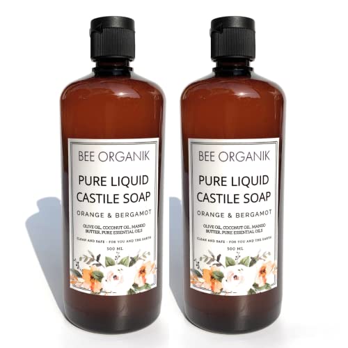 Image of Pure Liquid Castile Soap | Natural, Organic and Safe | Eco-Friendly and Non-Toxic | Hands and Body | Baby and Pet Safe| 475 ml x 2 pcs