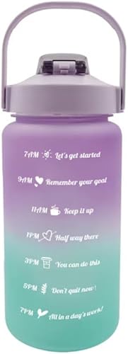 Miniatura 8 de Greenbrier Botellas de agua Ombre con medidas de hidratación y tapas abatibles, 48 oz. - 1 botella, los colores varían