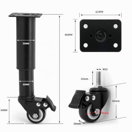 Pieds de table réglables pour commode et supports à lattes en métal