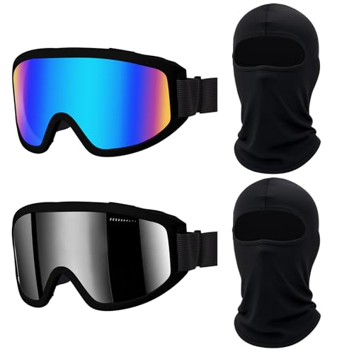 Image of Chicingyou 2 Pack Dirt Bike Goggles with 2 Balaclava Masks, Atv Motocross Motorcycle Goggles, UV Protection for Men Women