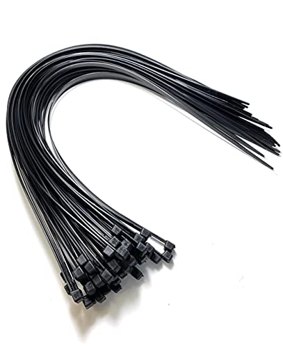 Black Plastic Cable Ties Long and Wide Extra Large Zip Ties wrap Extra heavy duty ties 9.0mmx550mm, 50 Pieces