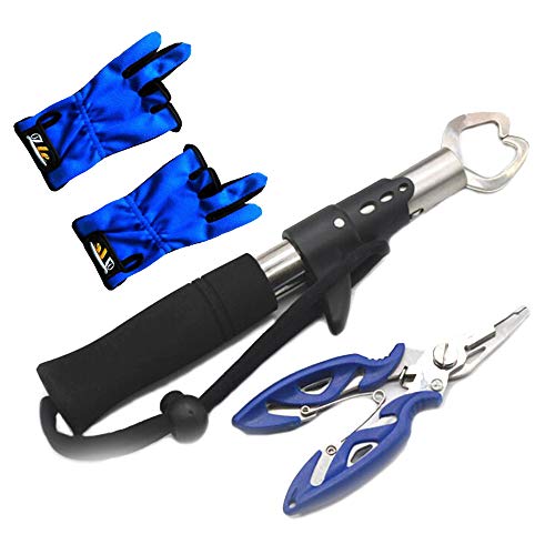 Kit de alicate de pesca, Romacci Alicate de pesca Luvas de fixação de lábios de peixe Alicate de pes