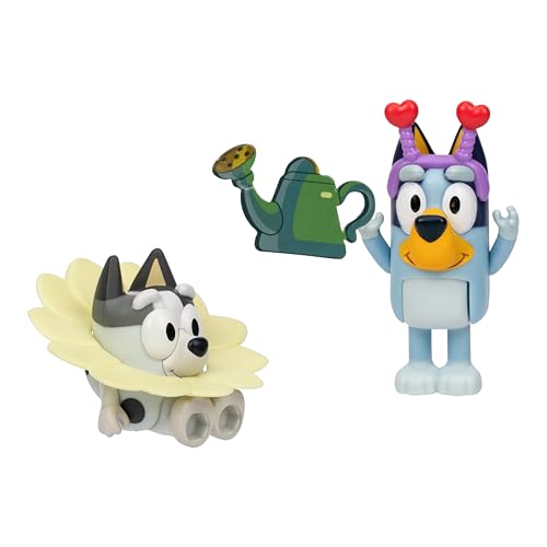 image for Bluey and Muffin 2-Pack Toy Figure Playset, Spring Time Toddler Figuri