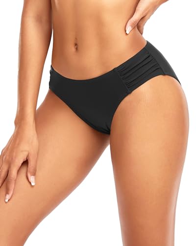 Image of Women Bikini Bottom Full Coverage Bathing Suit Bottoms Swimsuit Bottom | Low Waist Design, Side Strap Cutout, Full Rear Coverage, Secure Fit, Soft Breathable Fabric