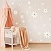 Fuutreo 12 Sheets Daisy Stickers 130 Pcs Flower Car Decals Self Adhesive Vinyl Retro Butterfly Flower Car Sticker for Bumper Mirror Window Clings Laptop Wall Decoration(Single Color,Daisy)