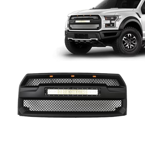 JX RACING Front Bumper Grille Hood Grill LED Lights Ford