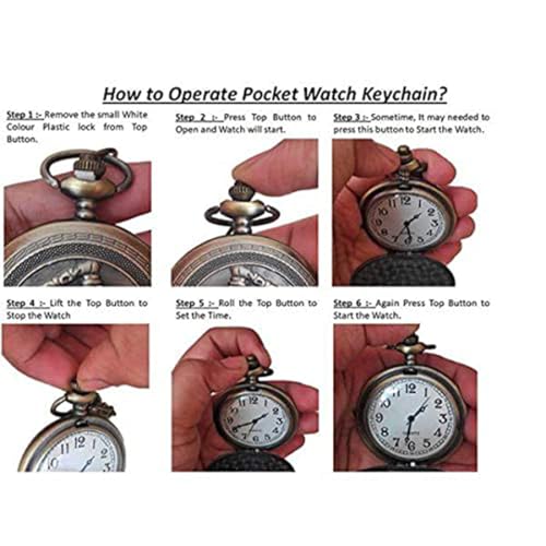 Image of Pocket Watch Metal Keychain Retro Vintage for Gifting With Key Ring Anti-Rust