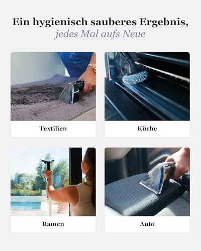 Motionflow PRO Teppichreiniger Waschsauger mit Dampffunktion – 1700W Dampfbürste, Polsterreiniger für Teppiche, Polstermöbel und Autositze uvm. Nasssauger mit Selbstreinigung, Dampfreiniger für alles