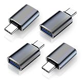 USB C to USB Adapter Pack of 4 USB C Male to USB3 Female Adapter Compatible with iPhone 16 Pro Max Pro Air 2023 iMac iPad mini Pro, Other Type C or Thunderbolt 4/3 Devices, Space Grey