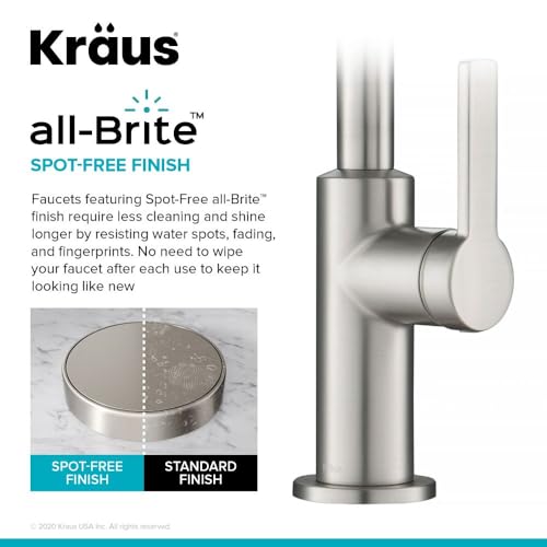 Kraus KPF-2822SFS Oletto Single Handle Kitchen Bar Faucet In Spot Free Stainless Steel thumb #4