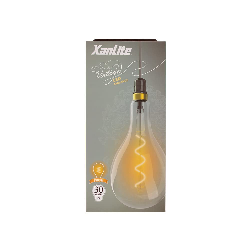 Xanlite - Ampoule Led Giant - Poire - Culot E27-4W Cons. (30W Eq.) - Lumière Blanc Chaud
