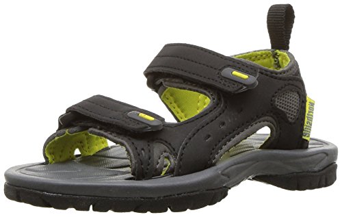 Northside Boys' Riverside II Sport Sandal, Black/Yellow, Size 1 M US Little Kid