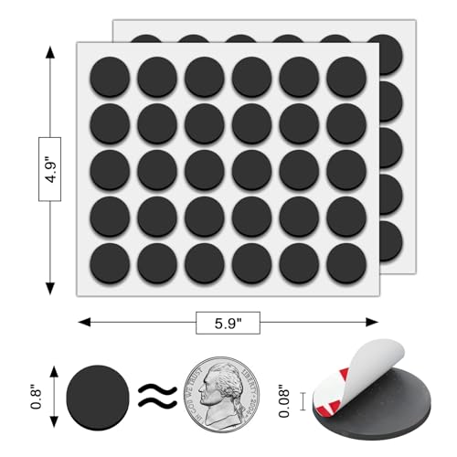 Image of Towjug Sticky Round Magnetic Dots for Crafts, 60 Adhesive Magnets (0.8 inchx0.08 inch) Anisotropy Magnet Peel and Stick for Office Supplies