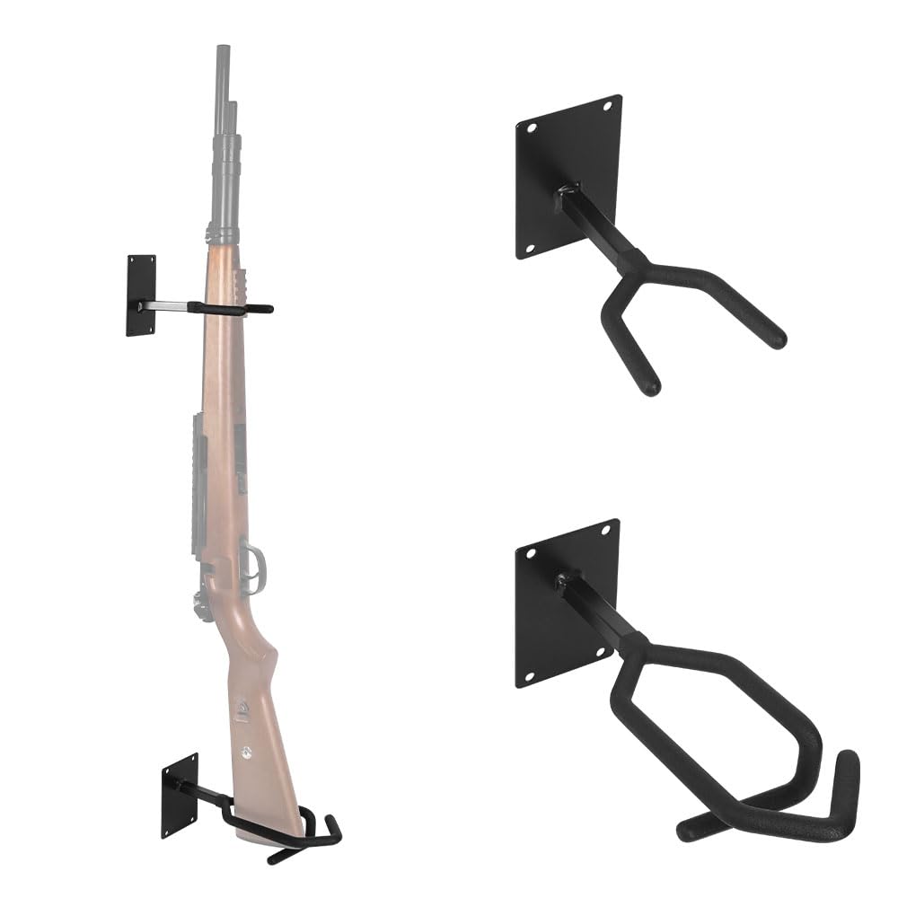Premium Waffenhalter Wandmontage mit hoher Belastbarkeit, Innenraum Gewehrhalter mit Polsterung, Verstellbarer Waffenständer für Shotgun und Gewehre