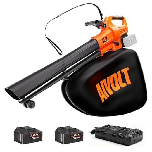 AIVOLT 40V Cordless Leaf Blower and Vacuum Mulcher Combo, Portable Leaf Vacuum Cordless with 40L Bag, Brushless Motor, 2 * 4.0Ah Batteries for Effortless Lawn Cleanup