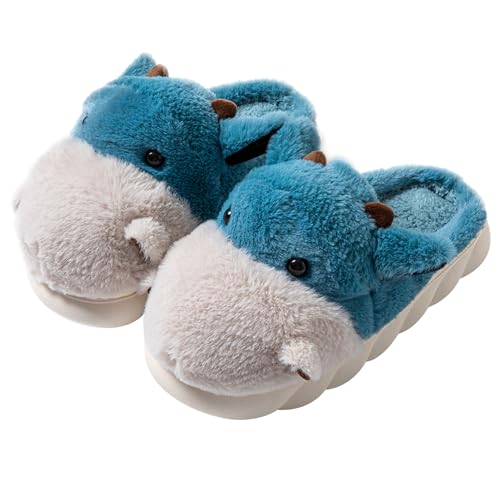 YILANLAN Animal Slippers For Women Man Cute Cow Slippers Adult Cozy Fuzzy Warm Winter House Slippers