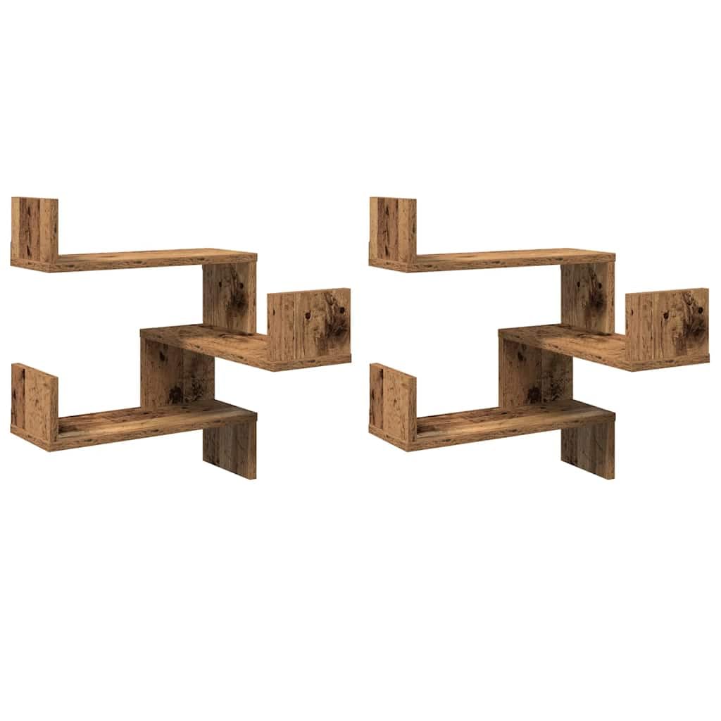HaoChrymec Étagères Murales d'angle with Bois D'ingénierie, Design Compact, Étagère Murale Angle, Bibliothèque Murale, Étagère Murale Chambre, pour Salon, Bois Récupéré, 40 x 40 x 49.5 cm