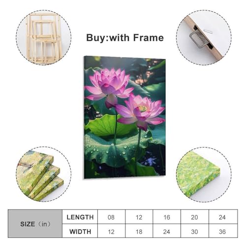 Affiche fleur de lotus sur toile d'art moderne 50 x 75 cm