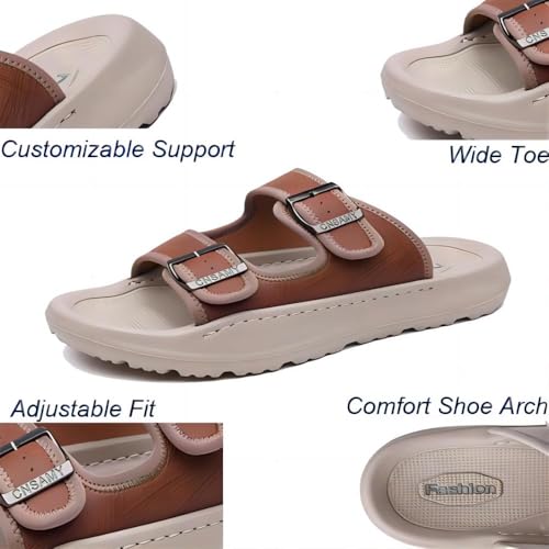 Mens Casual Adjustable Anti-Slip Sandals Summer Beach Lightweight Buckle Outdoor Waterproof Open Toe Slippers2