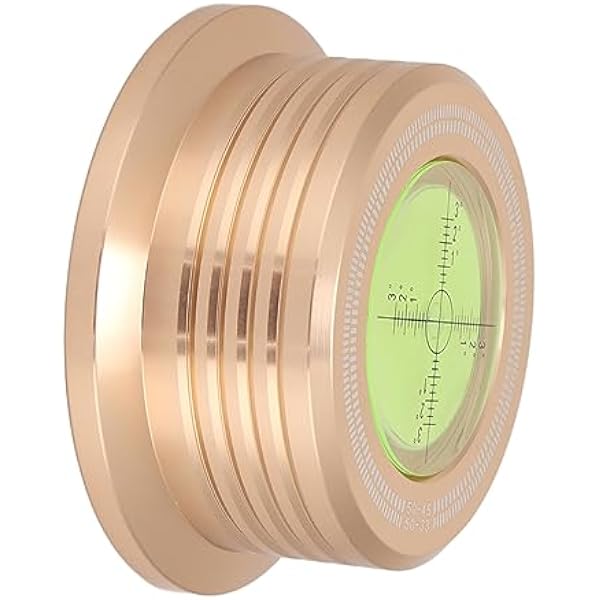 Generic Non-Magnetic Turntable Stabilising Clamp Aluminium Weight Record with Laser Engraved Scale for Players 33/45 RPM Speed Detection and Vibration Reduction (GOLD)