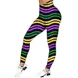 Leggings da yoga casual con stampa colorata, leggings da allenamento dal taglio alto per fitness e uso quotidiano, Colore: rosa., S