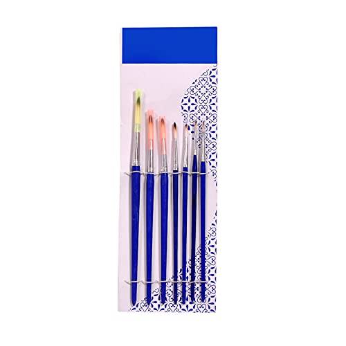 Jeevan Enterprises Painting Brushes Set of 7 Professional Round Pointed Tip Nylon Hair Artist Acrylic Cosmetic Makeup Brush Paint Brush (Purple)