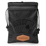 BAIRBRE Golf Valuables Pouch Poker Embroidery Golf Pouch Bags with Drawstrings Leather Golf Tee Bag Pouchs for Men Women