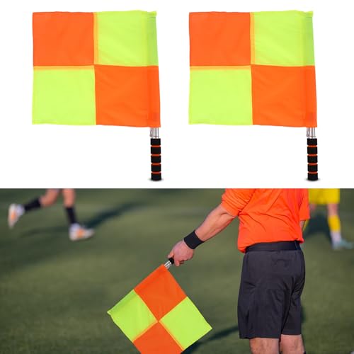 2PCS Soccer Ar Flag, Soccer Football Flags for Referees, Referee Linesman Flags with Storage Bag for...
