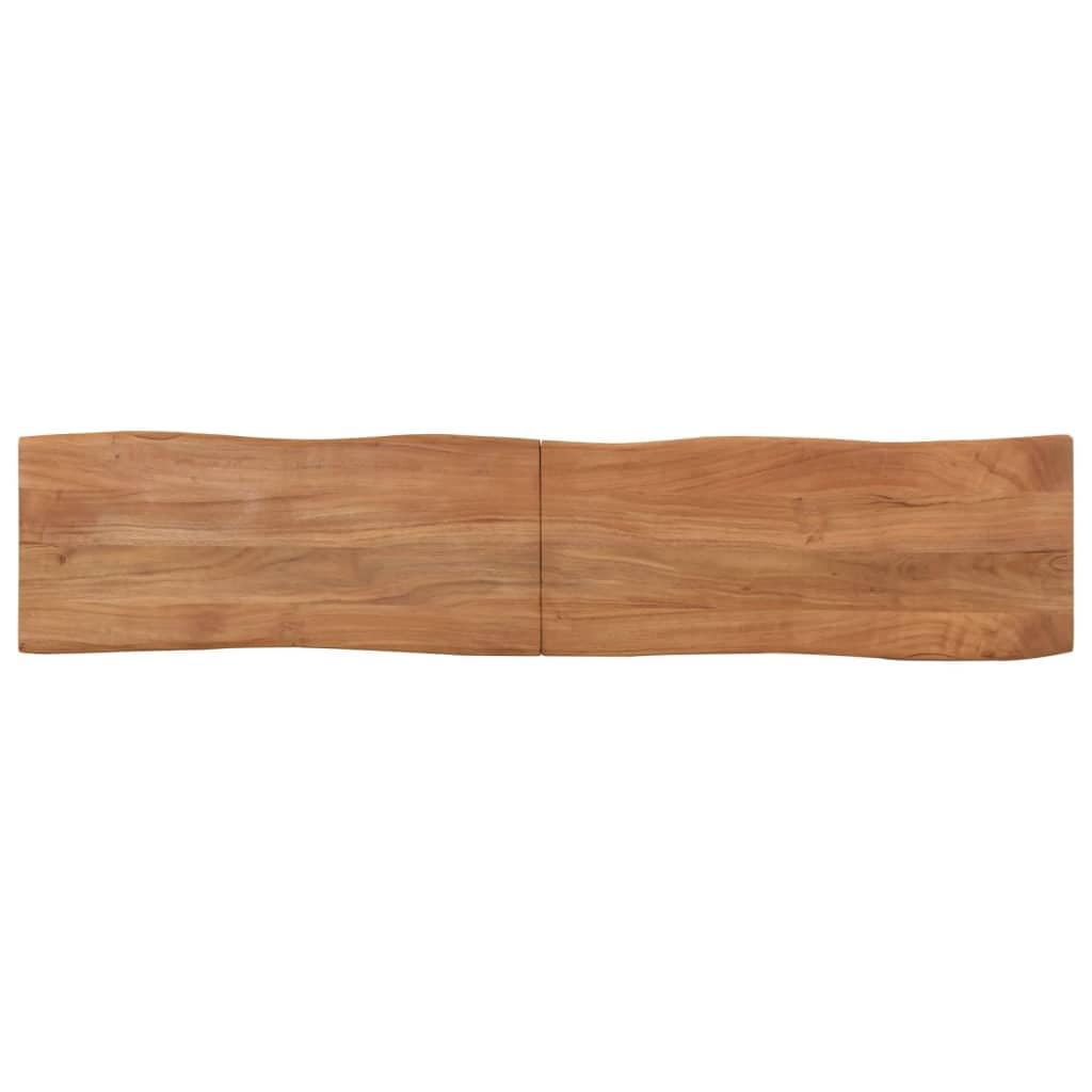 Banco de madera de acacia de 160 cm con estructura de acero para pasillo y salón, diseño estable con borde de árbol, duradero y resistente, madera sostenible, aspecto natural