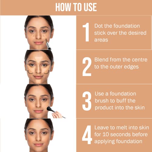 Image of NY Bae Almond Oil Infused Foundation, Concealer, Contour, Color Corrector Stick For Wheatish Skin - Runway Range - Backstage Trial in Porcelain 05