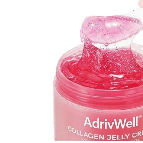 ADrivWell Collagen Jelly Cream,Korean Face Moisturizer with Niacinamide&Freeze-Dried Hydrolyzed Collagen,Glow Hydration & Anti-Aging Skincare for Fine Lines,& Dullness,24 Hour Hydration(3.71 fl.oz.)