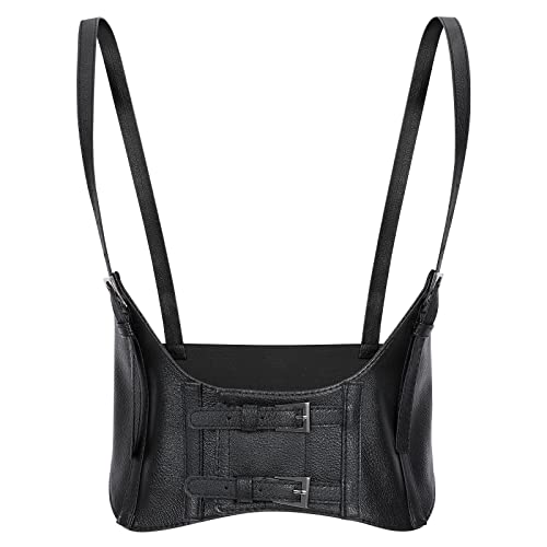 LEACOOLKEY Women Fashion Body Waist Belt Steampunk Underbust Corset Belt for Dress