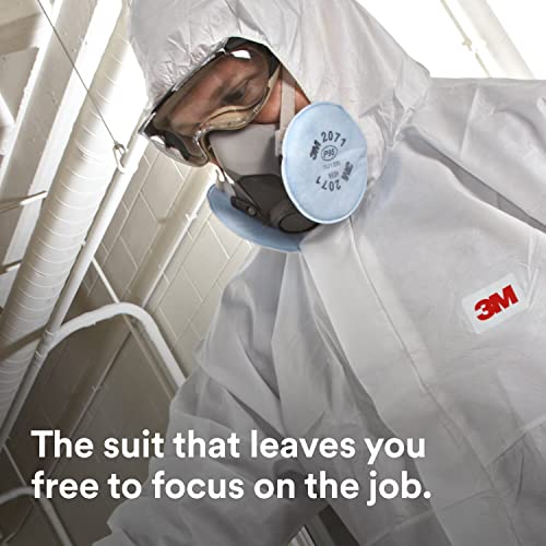 image for 3M Protective Disposable Coveralls, Bulk Pack of 25 White Coveralls, H