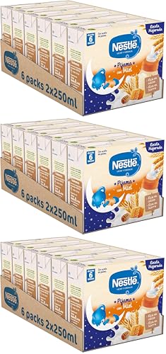 Nestlé Alimentos Infantiles Nestlé Leche y Cereales con Miel Pijama - Paquete de 18x2 unidades de 250ml
