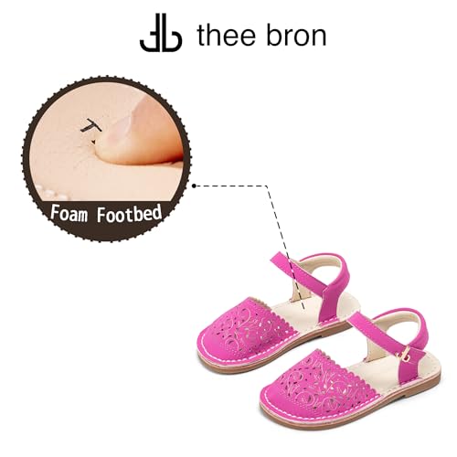 Image of THEE BRON Toddler Floral Cutout Closed Toe Sandals for Girls Breathable Summer Shoes