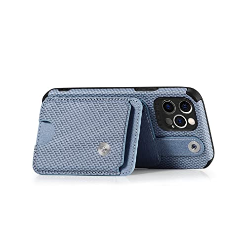 Étui portefeuille iPhone 14 Pro Max en fibre de carbone et cuir chic - 2